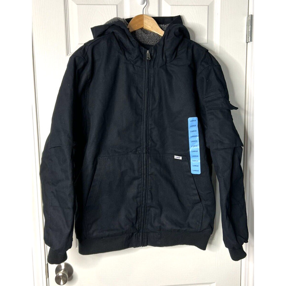 Lee Men's Workwear Canvas Bomber Jacket, Size L, Sherpa Lined, NWT - Picture 6 of 13